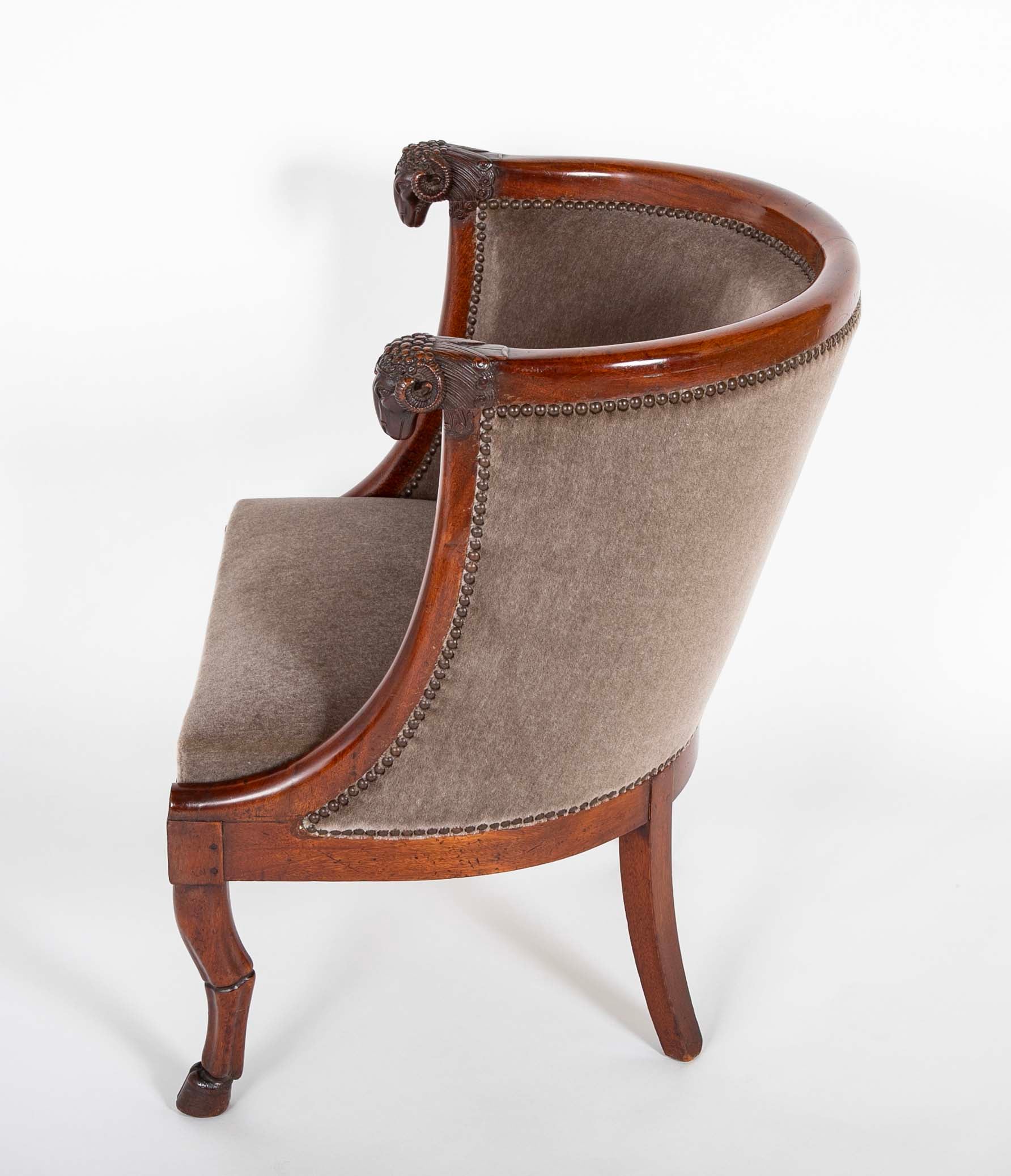 Pair of French Empire Armchairs Attributed to Jacob Desmalter