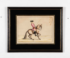 Set of Six 18th Century Hand Colored Prints of Horses by Baron D'Eisenberg