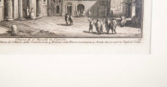 Pair 18th Century Framed Italian Etchings of Churches in Rome by Guiseppe Vasi