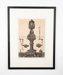 Neoclassical Etching of a Roman Candelabrum by Giovanni Battista Piranesi