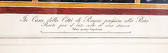 A Hand Colored Engraving of a Pompeiian Fresco by G. Casanova