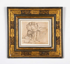 "The Body of Sinorix Carried Away" 17th Century Drawing Attributed to Pietro Testa