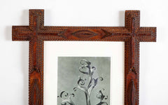 Pair of Tramp Art Frames with Botanicals By Karl Blossfeldt