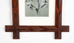 Pair of Tramp Art Frames with Botanicals By Karl Blossfeldt