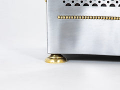 Regency Style Brushed Steel and Brass Tinder Box