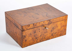Early 19th Century Regency Burlwood Box with Key