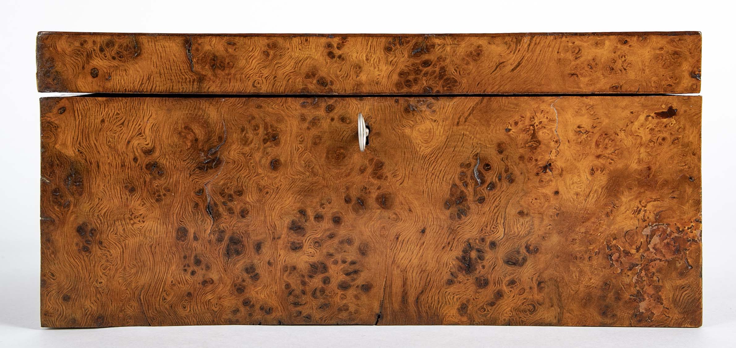 Early 19th Century Regency Burlwood Box with Key