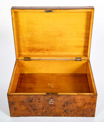 Early 19th Century Regency Burlwood Box with Key
