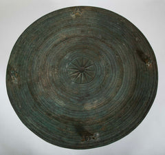 A Burmese Bronze Rain Drum with Verdigris Patina