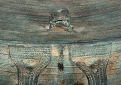 A Burmese Bronze Rain Drum with Verdigris Patina
