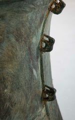 A Burmese Bronze Rain Drum with Verdigris Patina