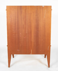 R & Y Augousti Style Lacquered Bamboo, Pen Shell and Egg Shell Cabinet