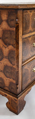 English Chippendale Oyster Veneer Chest of Drawers With Etched Brass Hardware
