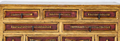 Spanish Colonial Gilt Wood Vargueno With Red and Black Paint