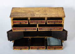 Spanish Colonial Gilt Wood Vargueno With Red and Black Paint