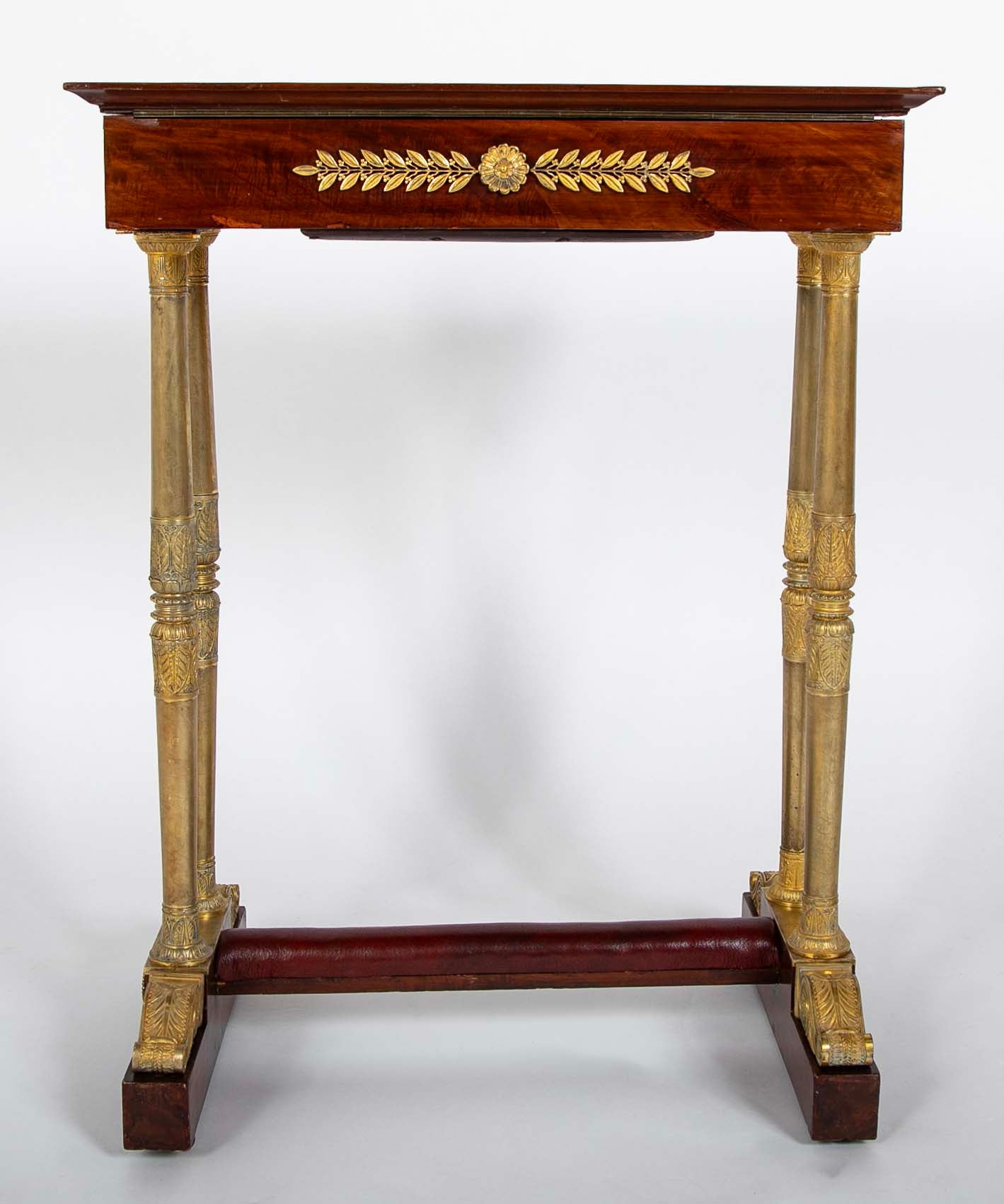 Baltic Neoclassical Mahogany Dressing Table with Gilt Bronze Legs and Mounts