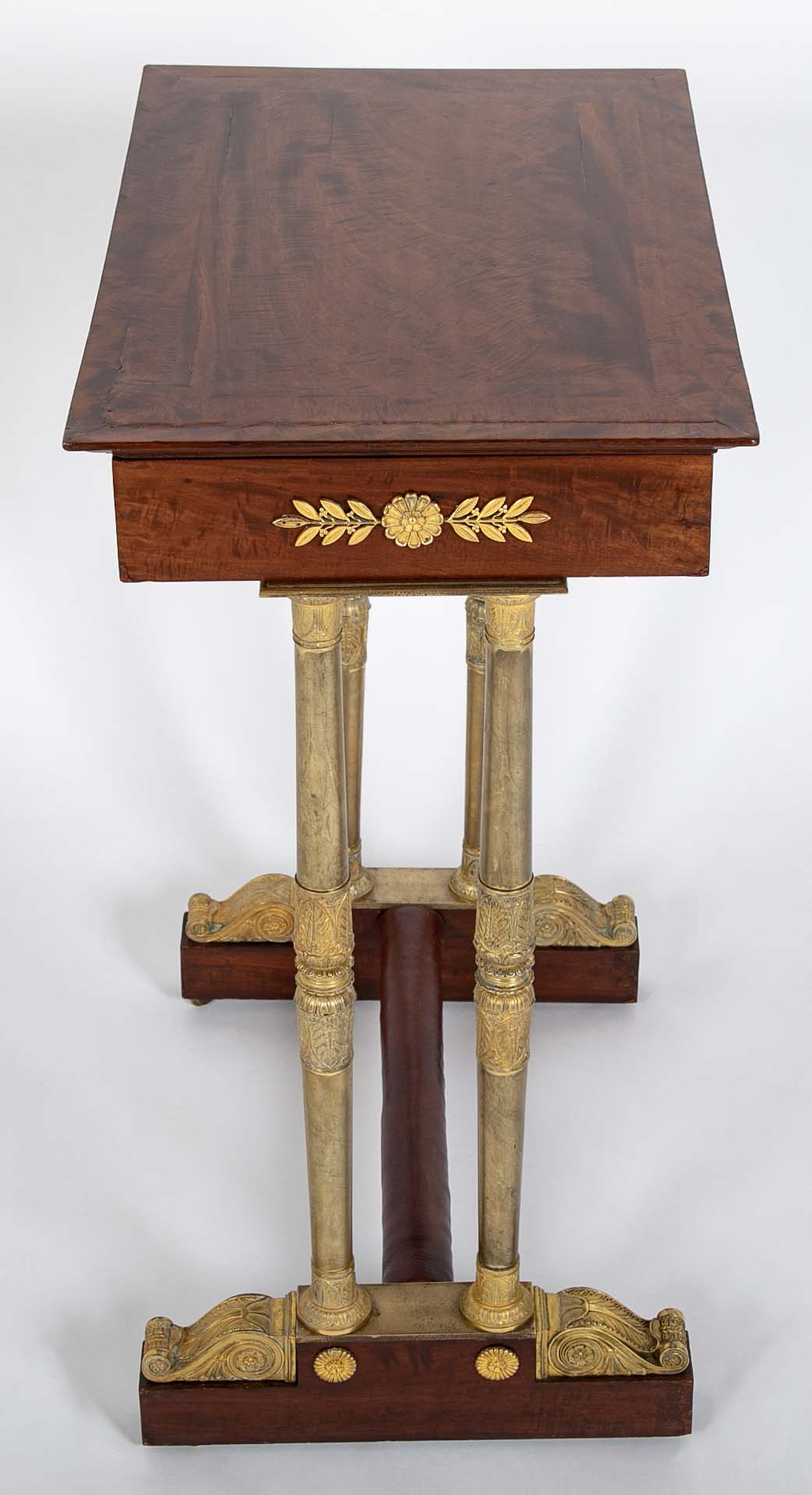Baltic Neoclassical Mahogany Dressing Table with Gilt Bronze Legs and Mounts