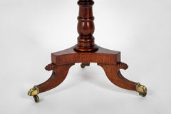 William IV Mahogany DumbwRegency Mahogany Circular Three Tier Folding Dumbwaiter Etagere Brass Castors