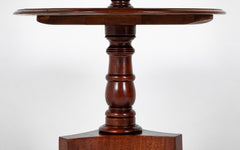 William IV Mahogany DumbwRegency Mahogany Circular Three Tier Folding Dumbwaiter Etagere Brass Castors