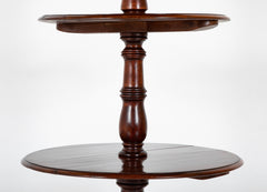 William IV Mahogany DumbwRegency Mahogany Circular Three Tier Folding Dumbwaiter Etagere Brass Castors