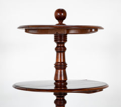 William IV Mahogany DumbwRegency Mahogany Circular Three Tier Folding Dumbwaiter Etagere Brass Castors