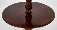 William IV Mahogany DumbwRegency Mahogany Circular Three Tier Folding Dumbwaiter Etagere Brass Castors