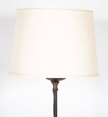 Pair Italian Baroque Style Wrought Iron and Bronze Torchere Floor Lamps