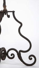 Pair Italian Baroque Style Wrought Iron and Bronze Torchere Floor Lamps