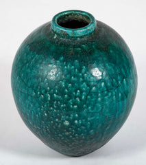 18th Century Ottoman Ceramic Jar With Blue Green Glaze