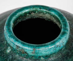 18th Century Ottoman Ceramic Jar With Blue Green Glaze