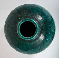 18th Century Ottoman Ceramic Jar With Blue Green Glaze