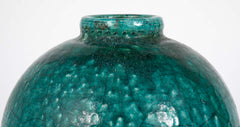 18th Century Ottoman Ceramic Jar With Blue Green Glaze