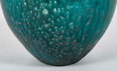 18th Century Ottoman Ceramic Jar With Blue Green Glaze