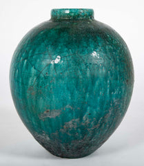 18th Century Ottoman Ceramic Jar With Blue Green Glaze