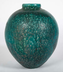 18th Century Ottoman Ceramic Jar With Blue Green Glaze