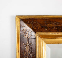 Italian Burlwood Frame with Incised Gilt Decoration and Molding