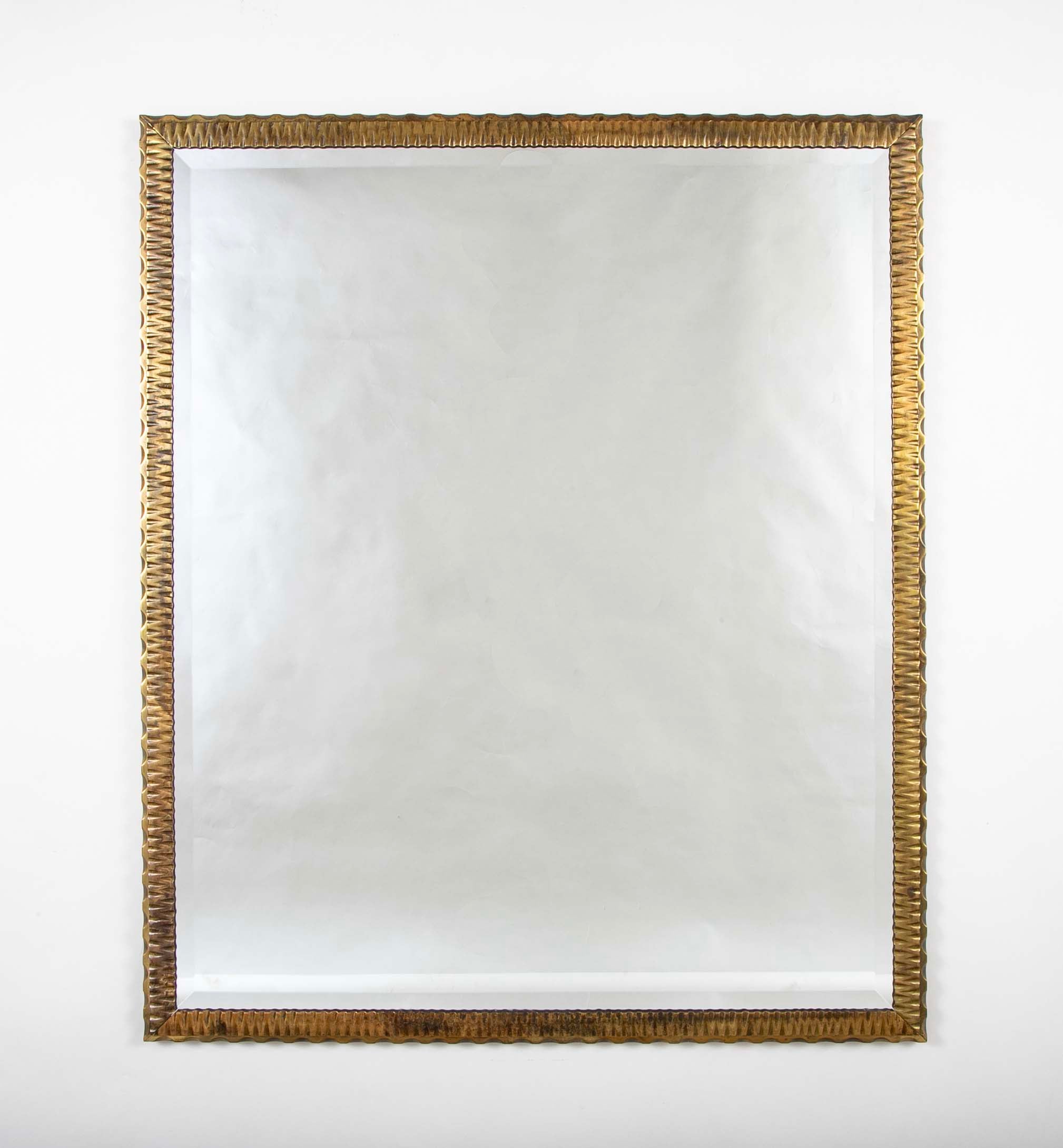 French Art Deco Bronze Wall Mirror in the Style of Edgar Brandt