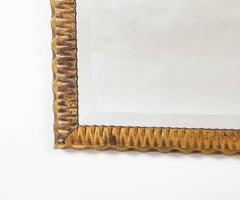 French Art Deco Bronze Wall Mirror in the Style of Edgar Brandt