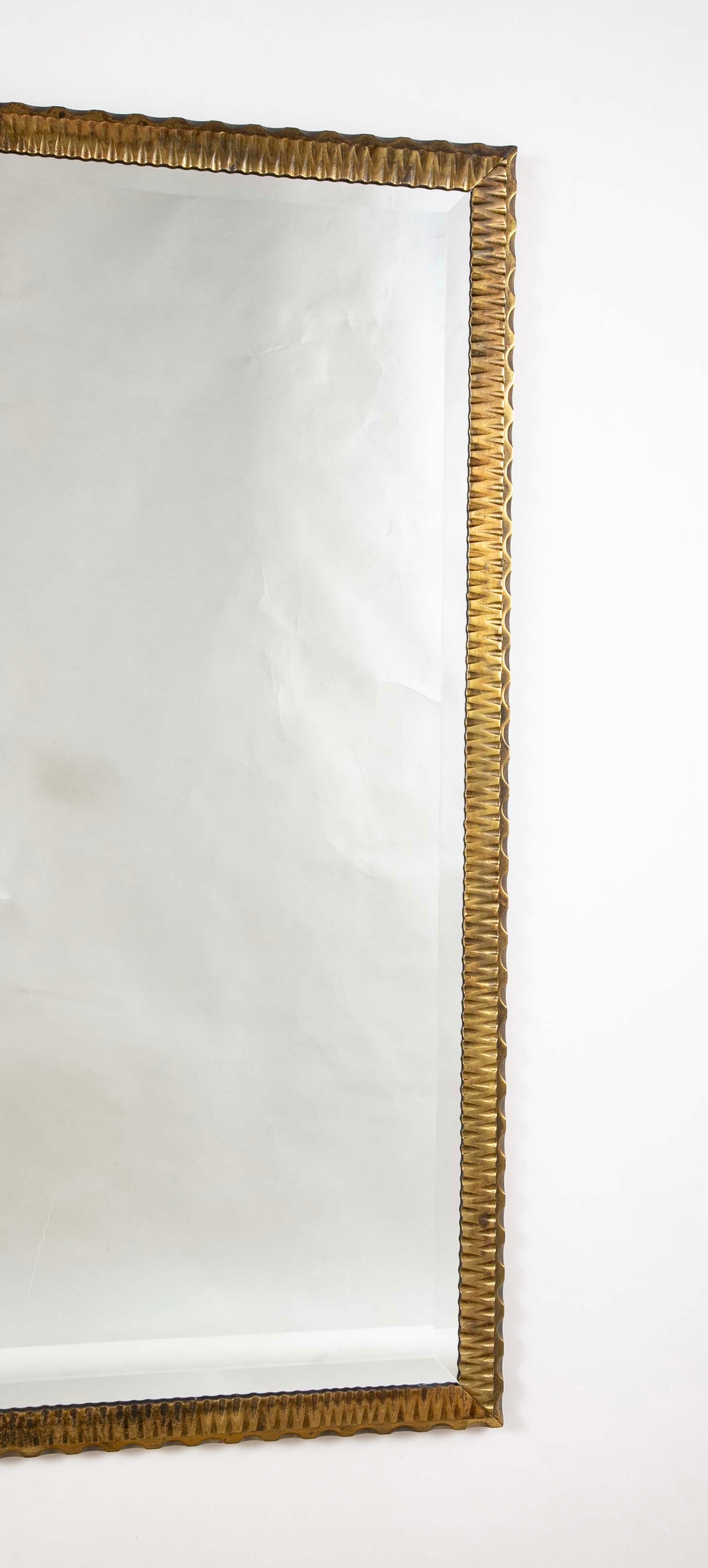 French Art Deco Bronze Wall Mirror in the Style of Edgar Brandt