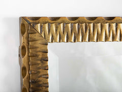 French Art Deco Bronze Wall Mirror in the Style of Edgar Brandt