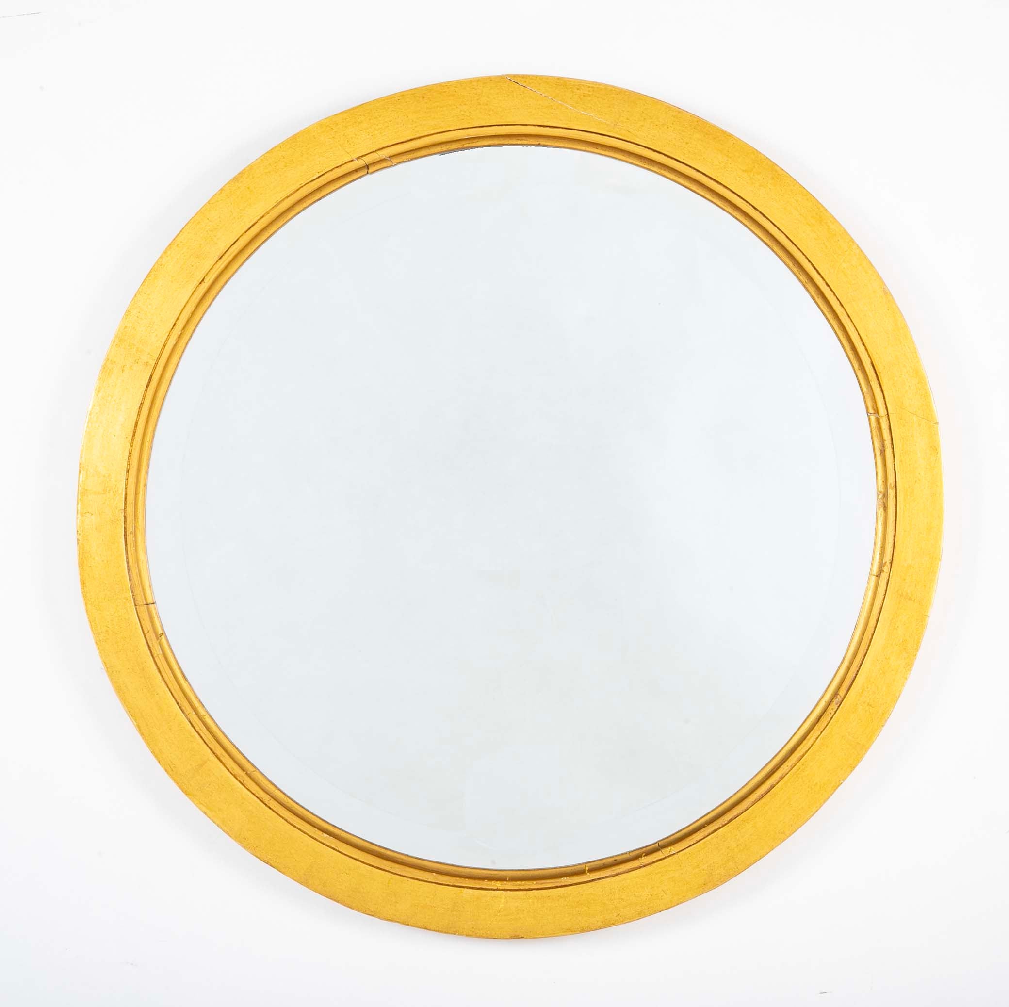 Pair of Italian Neoclassical Giltwood Framed Mirror with Reveled Glass