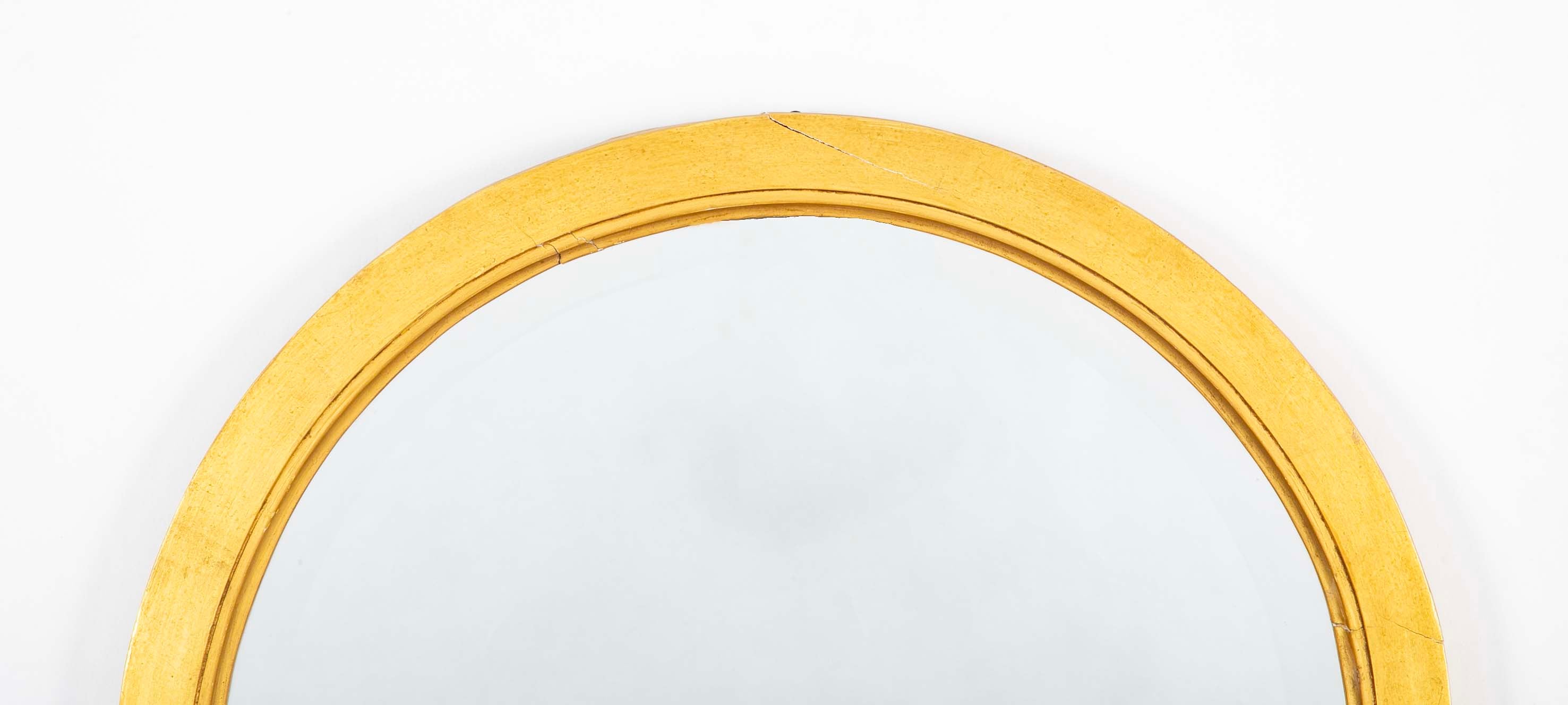 Pair of Italian Neoclassical Giltwood Framed Mirror with Reveled Glass