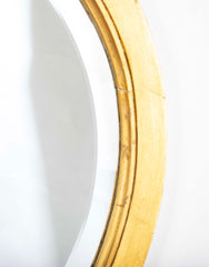 Pair of Italian Neoclassical Giltwood Framed Mirror with Reveled Glass