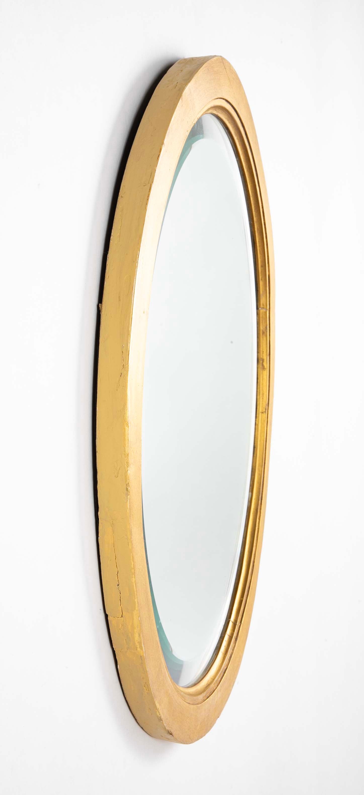 Pair of Italian Neoclassical Giltwood Framed Mirror with Reveled Glass