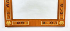 Italian Inlaid Mirror with Gilt Wood and Gilt Bronze.