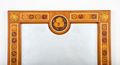 Italian Inlaid Mirror with Gilt Wood and Gilt Bronze.