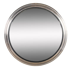 Regency Style Large Scale Brushed Steel Frame Convex Mirror