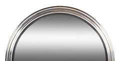 Regency Style Large Scale Brushed Steel Frame Convex Mirror