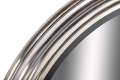 Regency Style Large Scale Brushed Steel Frame Convex Mirror