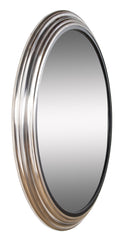 Regency Style Large Scale Brushed Steel Frame Convex Mirror